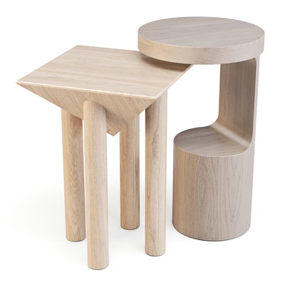 Crate and Barrel: Hout and Flora - Side Tables — Ver 1