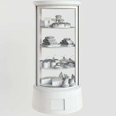 Refrigerator with desserts and sweets for shops or cafes. Confectionery — Ver 2