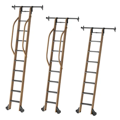 Custom Service Hardware Sliding Hook Library Ladder — Ver 1