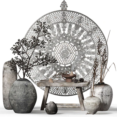 Decorative set 015 with Macrame panno — Ver 1