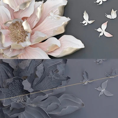 HP Decor Wall Decor Flower and Butterfly II — Вид 2