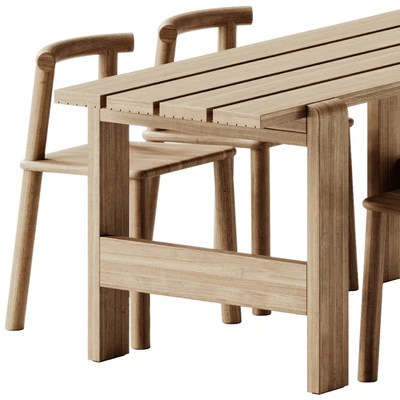 Weekday Table by Hay and MIDI Open back chair by Found — Вид 4