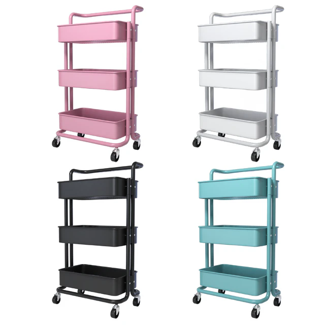 SPOWAY. Bookcase on wheels, trolley organizer for storage — Descargar