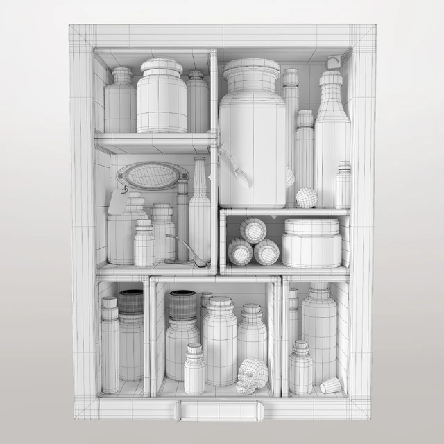shadowbox with bottles — Скачать
