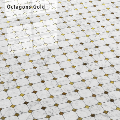 Мозаика Sicis SiciStone Classic Marble Octagons Gold — Вид 1