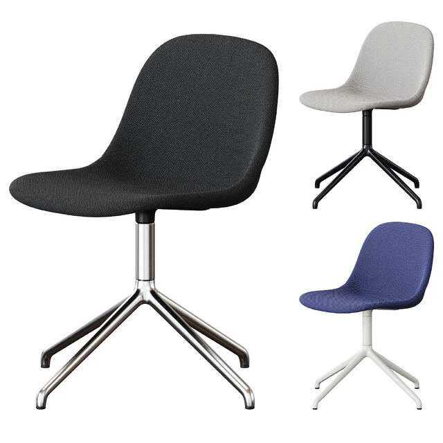 Muuto Fiber Fabric Side Chair Plastic Swivel Base — Descargar
