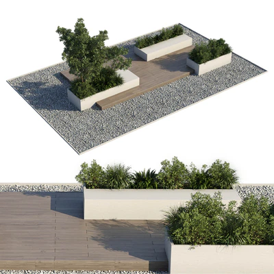 Backyard - Urban Environment Urban Furniture Green Benches 18 corona — Ver 1