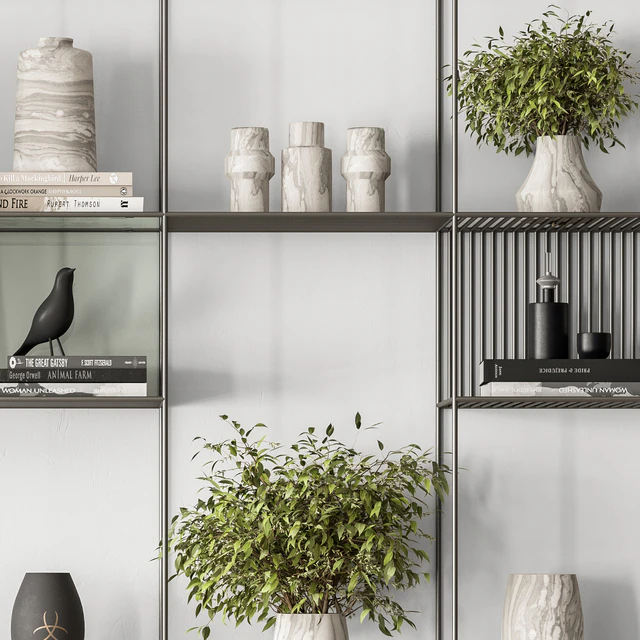 Metal Shelves Decorative with plant - Rack Set 10 — Скачать