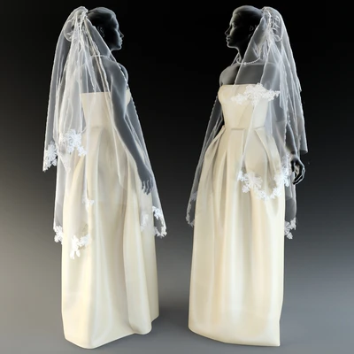 wedding dress with veil-2 — Ver 1