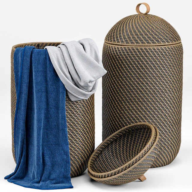 Arturo Global Bazaar Grey Rattan Weave Tall Basket — Descargar