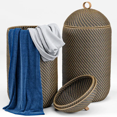 Arturo Global Bazaar Grey Rattan Weave Tall Basket — Ver 1