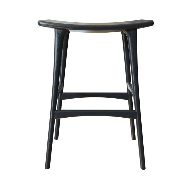 Oak Osso black bar stool (ETHNICRAFT) — Скачать
