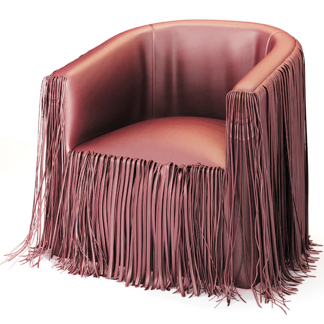 Shaggy Leather Swivel Chair in NeKeia Leather — Download