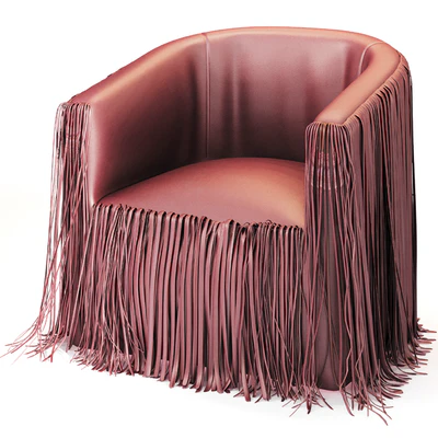 Shaggy Leather Swivel Chair in NeKeia Leather — download