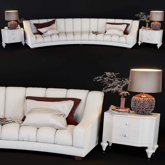 Flair Edition Contemporary Curved Sofa — Descargar