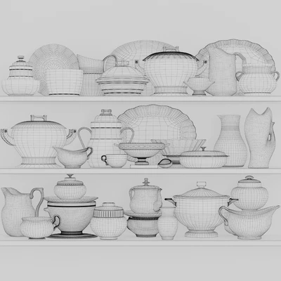 Classic dinnerware set with porcelain and gold leaf 5 — Ver 2