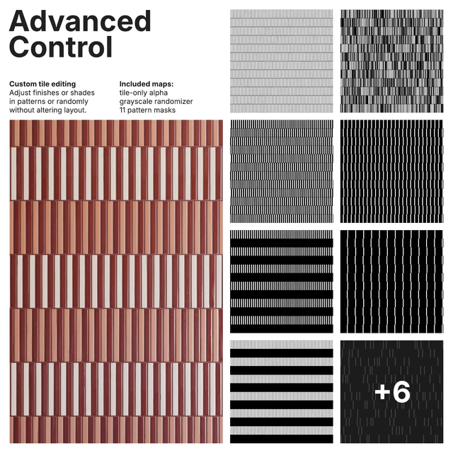 Kit Kat Mosaic Tiles 5/8x6" Vertical Offset — Download