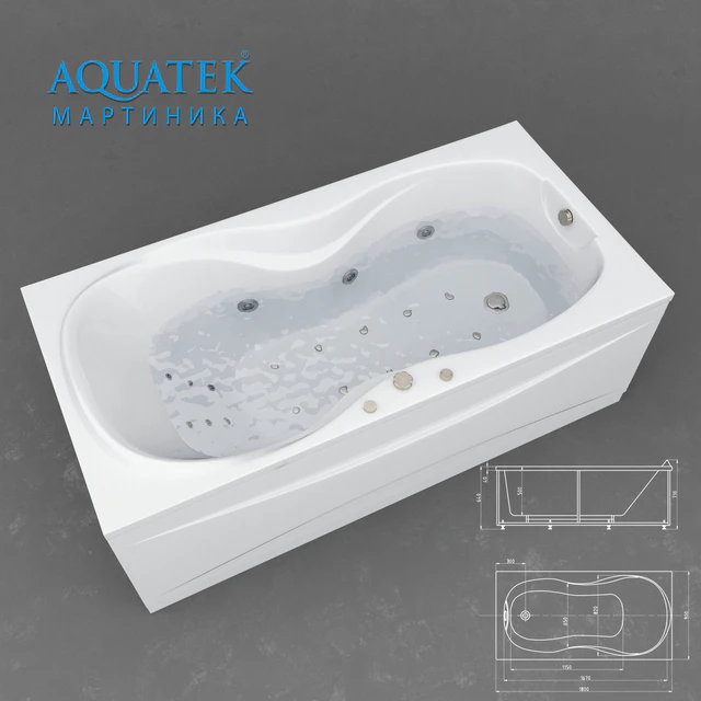 acrylic bathtub Akvatek Martinique — Descargar
