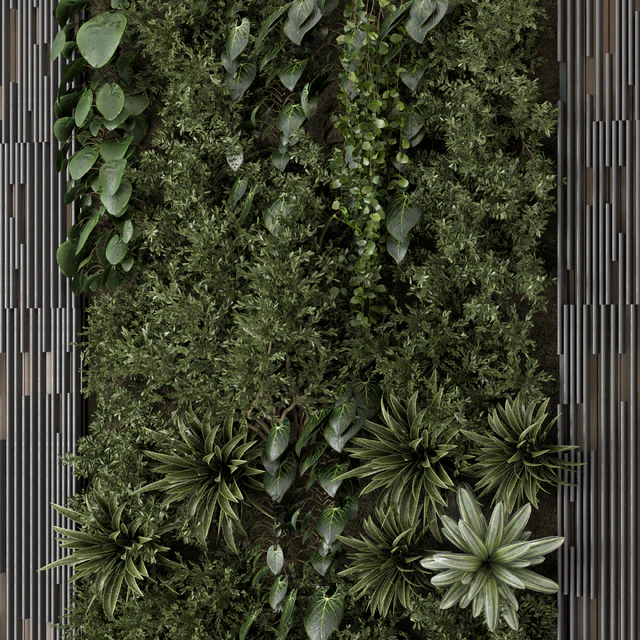 Indoor Wall  Vertical Garden in Wooden Base - Set 1395 — Скачать