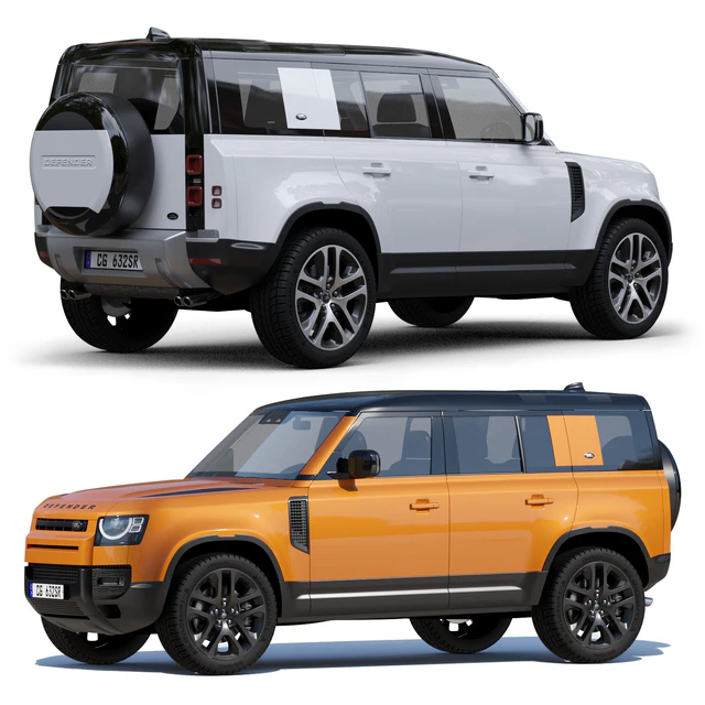 Land Rover Defender 110 mid-poly — Download