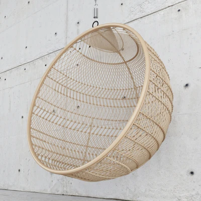 HKLiving - Rattan Hanging Bowl Chair - Natural Bohemian — View 2