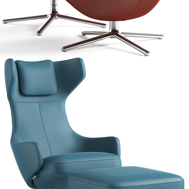 Grand Repos Armchair and Pouf — Descargar