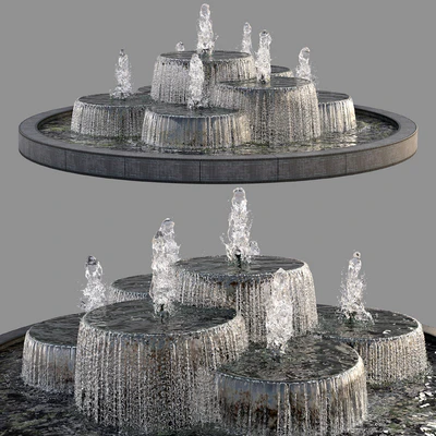 Circular  Pond with Fountains — Вид 1