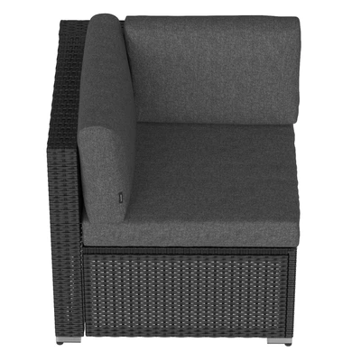Black corner chair (wicker outdoor furniture) 02 — Ver 3