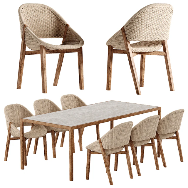 Tribu Elio chair Illum Teak table set — Скачать