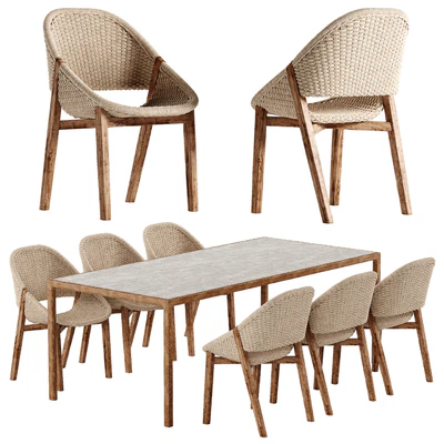Tribu Elio chair Illum Teak table set — скачать