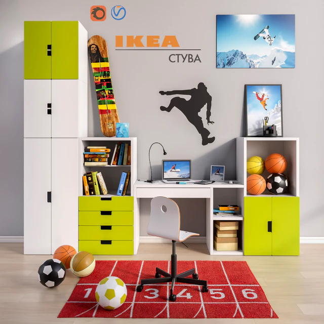 Модульная мебель и аксессуары для детской комнаты IKEA set 2 — Скачать