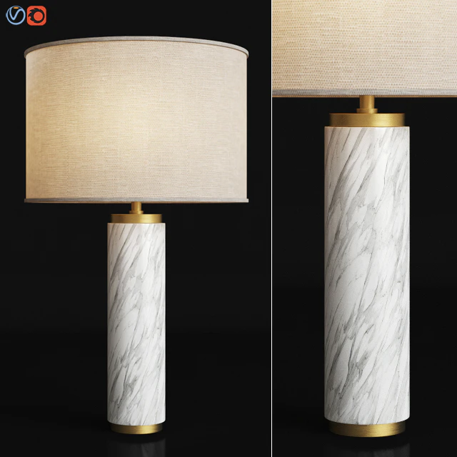 Cylindrical Column Marble Table Lamp — Скачать