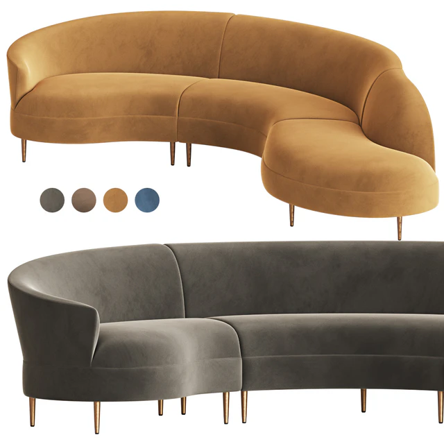 Grace Serpentine Sectional Sofa — Descargar