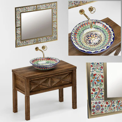 Wooden washbasin cabinet — Ver 1