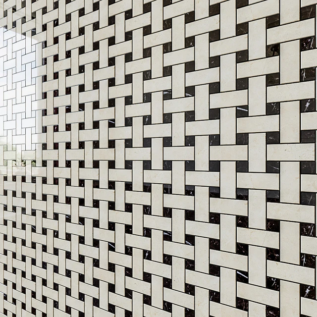 Керамическая плитка   мозаика вставки ATLAS CONCORDE MARVEL STONE Basketweave Cold Lappato — Скачать