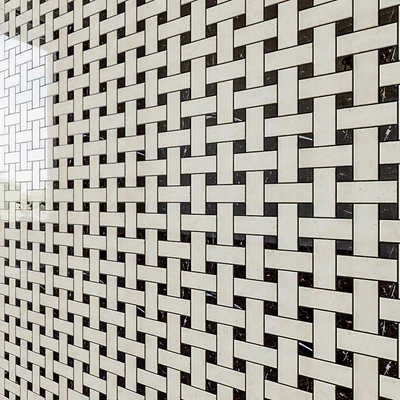 Керамическая плитка   мозаика вставки ATLAS CONCORDE MARVEL STONE Basketweave Cold Lappato — Вид 2