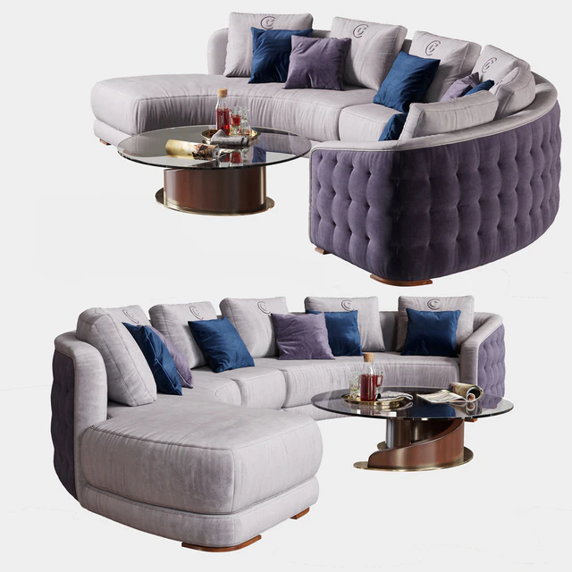 Carpanelli Contemporary Desyo Sofa Curvy Table Minerva — Descargar
