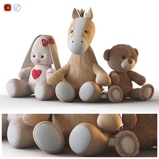 Three plush toys — Descargar