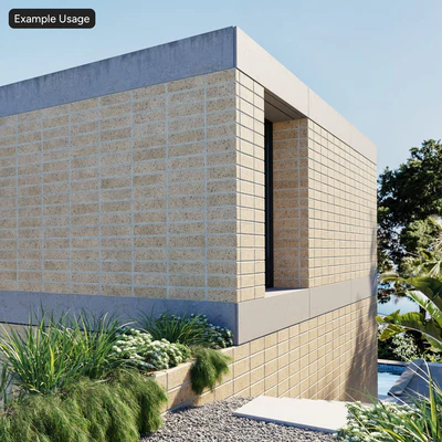 dragfaced stack bond brick wall texture beige — Вид 3