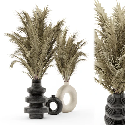 Collection Dry Bouquet Plants Pots - Set 1876 — Ver 1