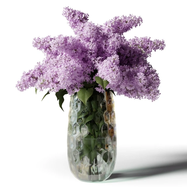 Bouquet of lilacs in a modern tall vase — Descargar