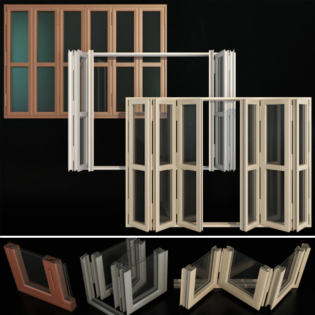 Складывающиеся витражные алюминиевые двери / Folding stained Glass Aluminum Doors — Скачать