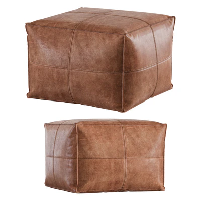 Cb2 / Leather Pouf — Ver 1