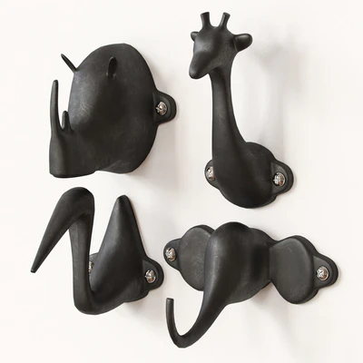 Hooks-safari / elephant, giraffe, rhino, heron — Ver 1