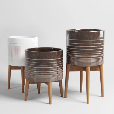 collection of earthenware and patternd concrete vases — Вид 4