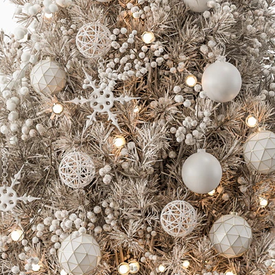 Christmas Decoration 34 - Christmas White and Cream Tree with Gift — Ver 2