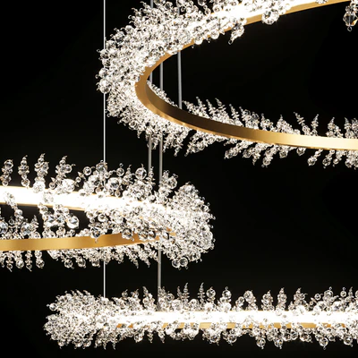 Crystal ring luxury combination LED chandelier THERA — Ver 2