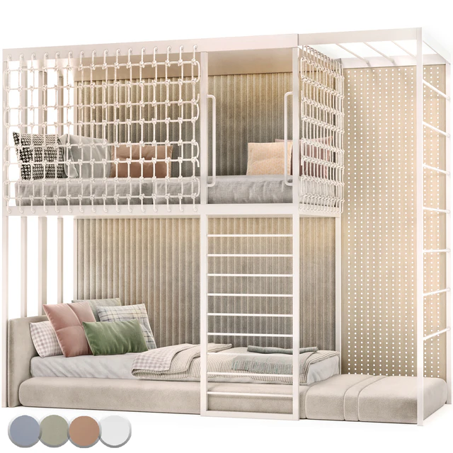 Children Two Level Style Bed 02 — Скачать
