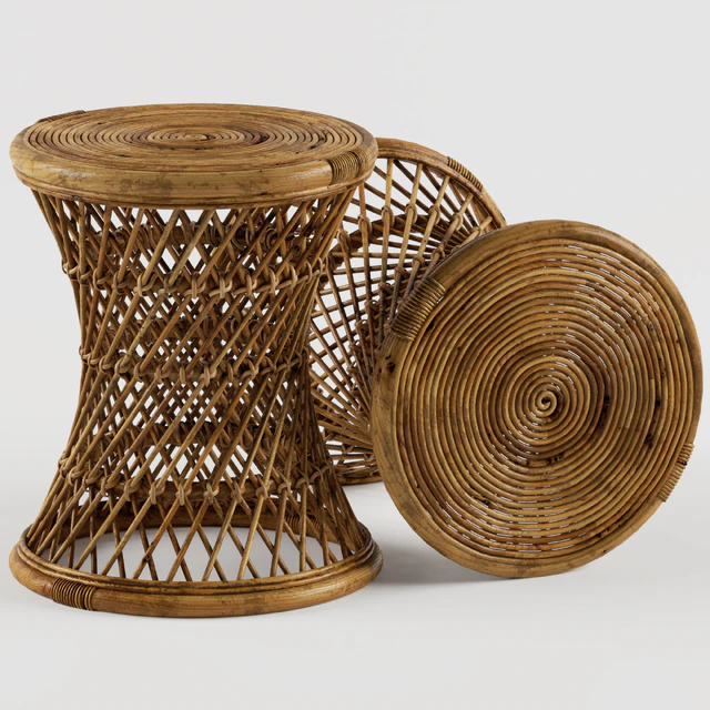 Calero Rattan Round Stool TAN — Скачать