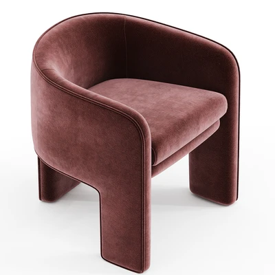 Milo Baughman Armchair velvet — Ver 2